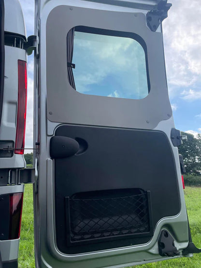 CCCAMPERS Rear Barn/French Door Windows for Renault Trafic & Nissan Primastar: Complete with Curtains and Internal Trims Witley Mamble